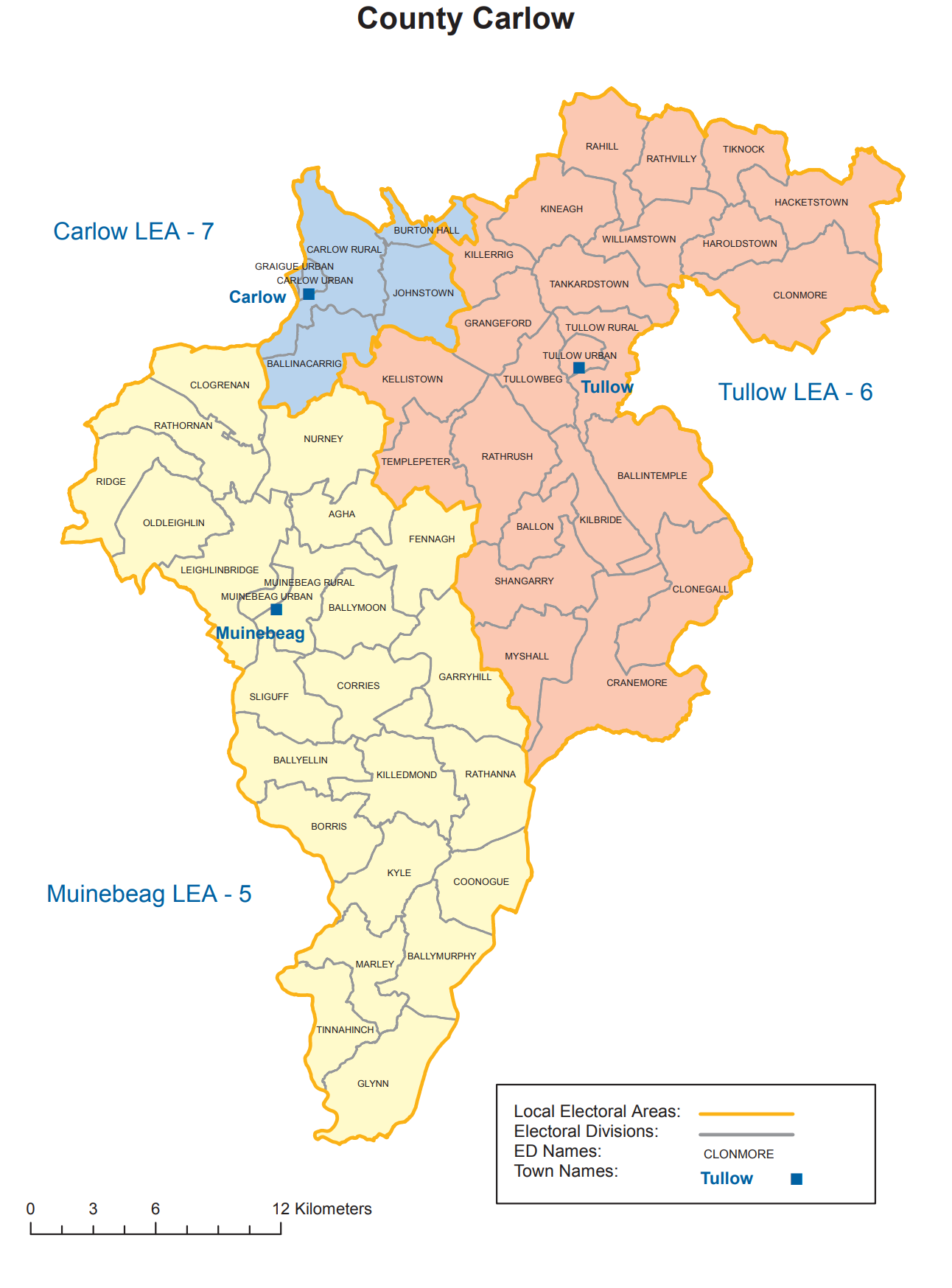 Carlow electoral districts